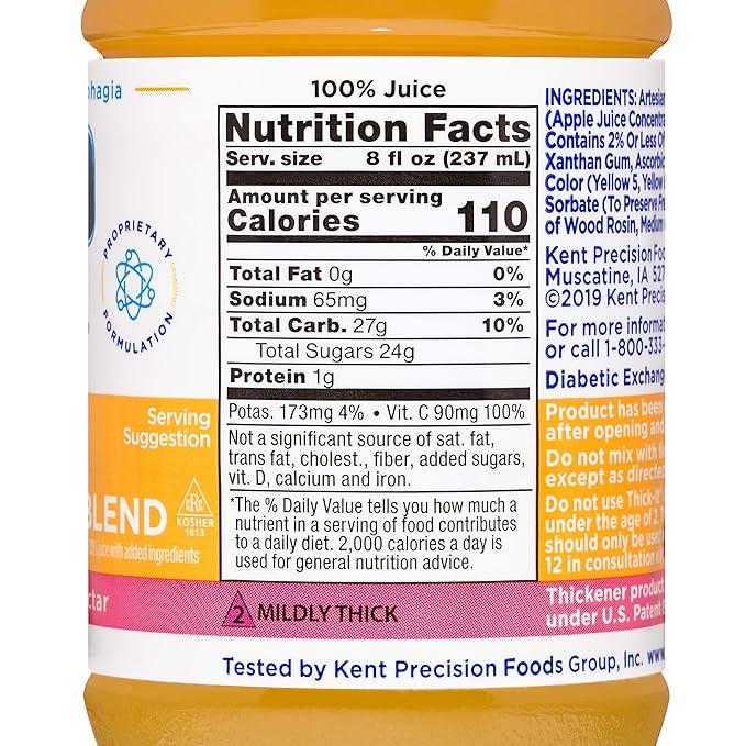Thick-It Clear Advantage Mildy Thick Orange Juice Nectar Consistency Ready-to-Drink Digestible Swallowing Aid Hydration on the Go Convenient &amp Ready-to-Use 8 oz Bottle (24 Pack)