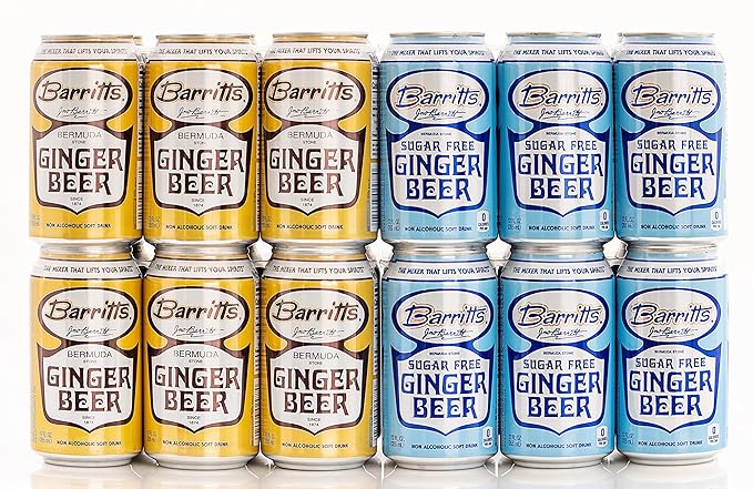 Barritt's Sugar Free Diet Ginger Beer Non-Alcoholic Soda Cocktail Mixer 12 fl oz Cans 24 Pack No Aspartame