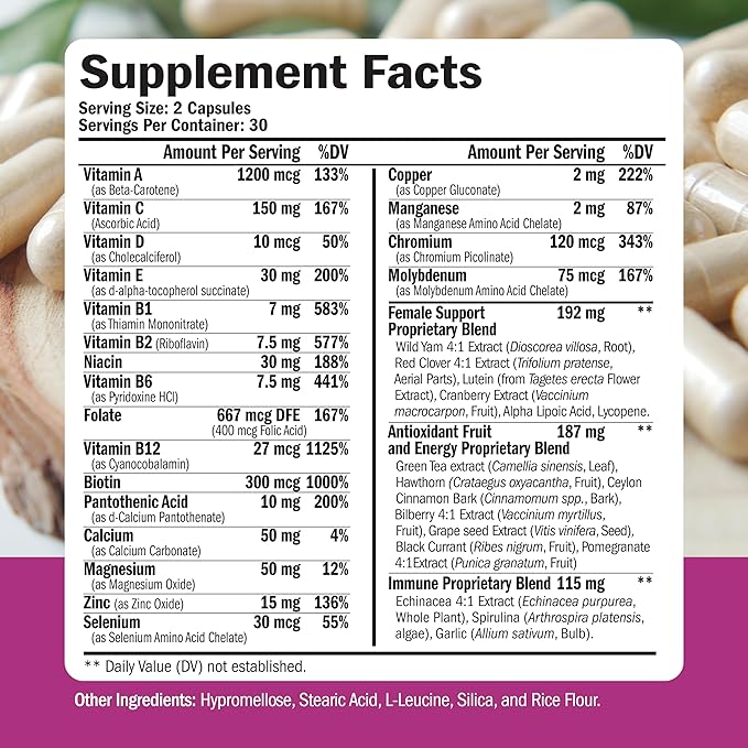 Women's Multivitamin + Turmeric Melatonin Valerian Bundle. Joint Support and Cartilage Comfort Healthy Immune Response and Inflammatory Balance