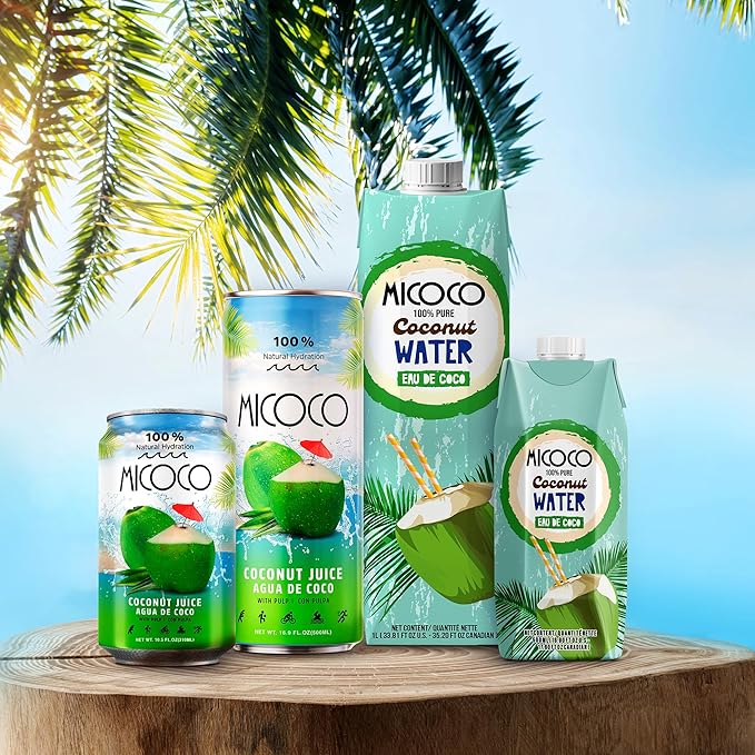 MICOCO Coconut Juice 60% Juice With Pulp 10.5 Fl Oz (Pack of 24)