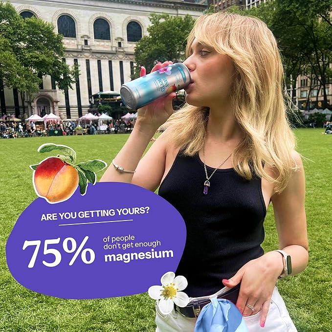 Easy Energy Drink (Peach) – Zero Sugar Sparkling Energy Drink with Natural Caffeine Magnesium &amp Lion’s Mane – Clean Energy for Workouts &amp Busy Days – 12 Pack