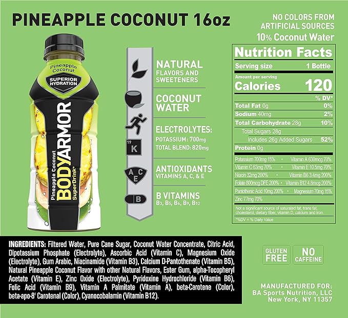 BODYARMOR Sports Drink and BODYARMOR LYTE Sports Drink Bundle (Pack of 12 16 Fl Oz)