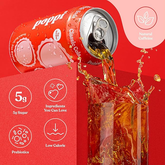 Poppi Sparkling Prebiotic Soda Beverage with Apple Cider Vinegar Seltzer Water and Fruit Juice Soda Staples Variety Pack 12 FL Oz Pack of 12 Packaging May Vary