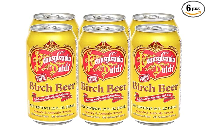 PA Dutch Birch Beer Popular Amish Beverage 12 Oz. Cans (Two 6-Packs)
