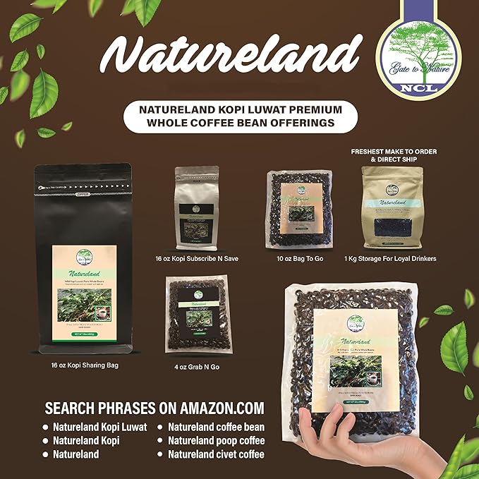 Gate to Nature Wild Civet Arabica Beans Dark Roast 10oz Freshly Made Gourmet Kopi Luwak Coffee Gifts (Gold Label) Luxury Kopi Luwak Coffee Beans Sourced from the best regions of Vietnam Ethically pr