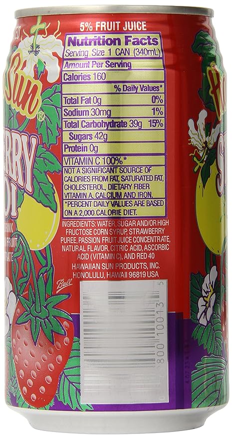Hawaiian Sun Lilikoi Strawberry 11.5-Ounce (Pack of 24)