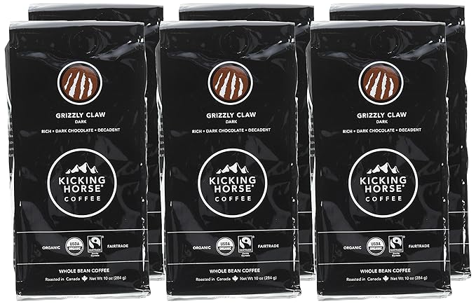 Kicking Horse Grizzly Claw Dark Roast Ground Coffee 10 Ounce -- 6 per case.