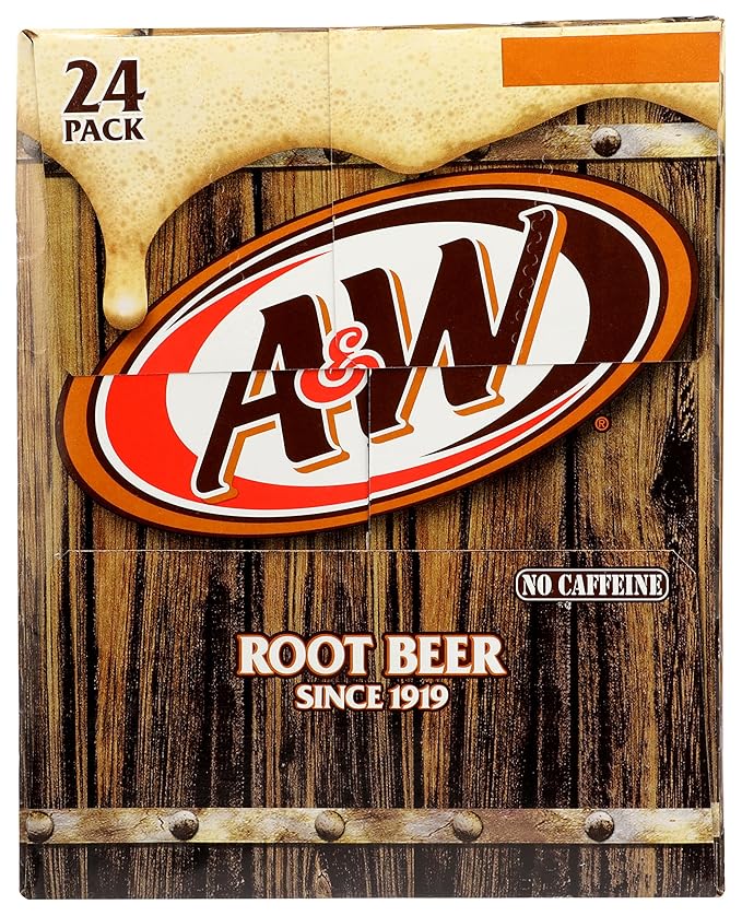 A&ampW Root Beer Soda 12 fl oz cans 24 pack