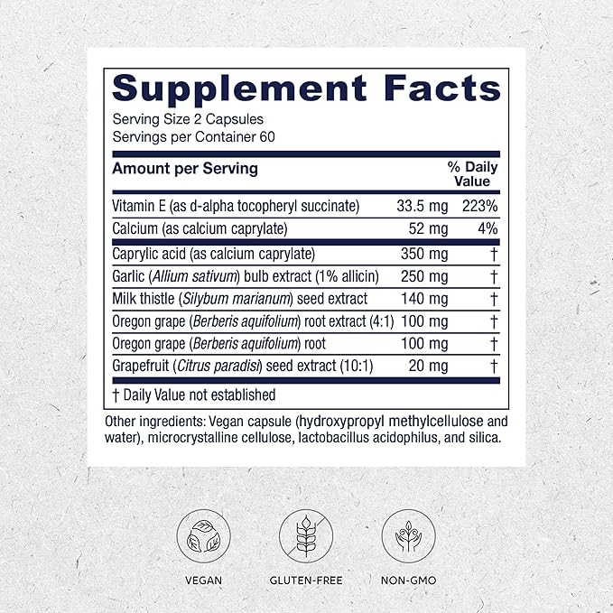 Vitanica Candidastat Yeast Balance Supplement and Support Vegan 120 Capsules