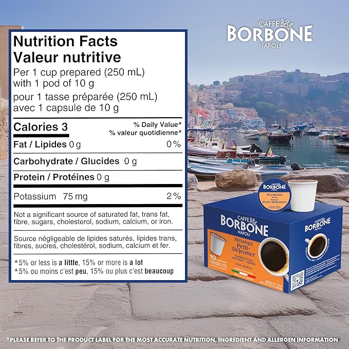 Caffè Borbone Breakfast Blend Coffee (60 Count) – Medium Light Roast 100% Arabica Roasted in Naples with Notes of Chestnut and Caramel – Single Serve Coffee Pods Compatible with K-Cup Brewers