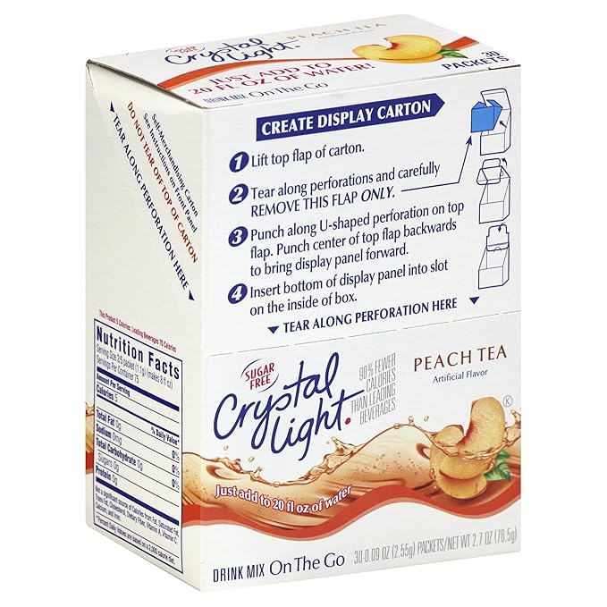Crystal Light On-The-Go Drink Mix Peach Tea (Pack of 90)