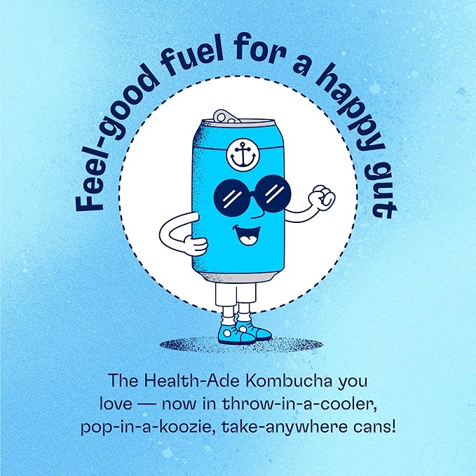 Health-Ade Pomegranate Blueberry Kombucha Organic Drink 12-Pack (11.5 Fl Oz Cans) - Fermented Tea with Probiotics Detoxifying Acids Supports Gut Health - Non-GMO Vegan Gluten-Free