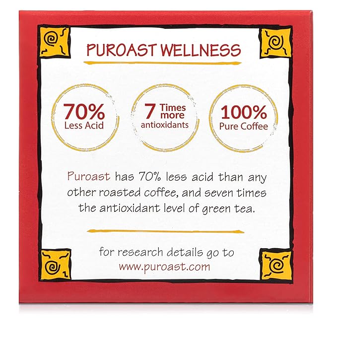 Puroast Low Acid Coffee Single-Serve Pods Bold Vanilla Nut Flavor High Antioxidant Compatible with Keurig 2.0 Coffee Makers (72 Count)