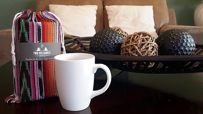 Two Volcanoes Coffee - Gourmet Guatemala Whole Bean Medium Roast Single-Origin Coffee Gift Bag. 1 lb