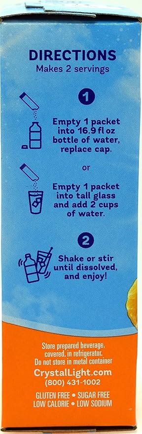 Crystal Light On The Go Citrus With Caffeine Drink Mix 10-Packet Box (Pack of 50)