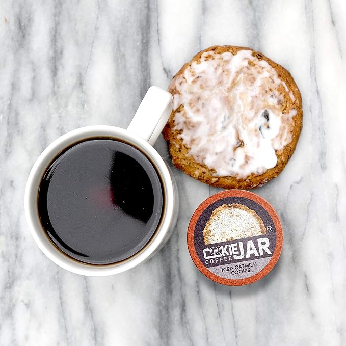 Cookie Jar Iced Oatmeal Flavored Coffee Pods for Keurig K Cup Brewers 40 Count – Tasty Oatmeal Cookie Flavor in Every Sip Ideal for a Sweet Coffee Break