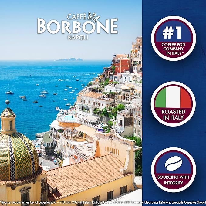 Caffè Borbone Italian Roast Coffee (40 Count) – Medium Dark Roast Arabica &amp Robusta Blend Roasted in Italy for a Bold Smooth Taste – Single Serve Coffee Pods Compatible with K-Cup Brewers