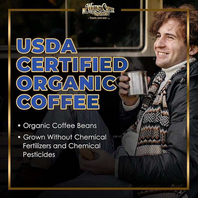 Mt. Whitney Colombia Monte Sierra Organic Single Origin Medium Dark Roast Smooth Full Flavored Low Acid Coffee (Whole Bean 12 Oz)