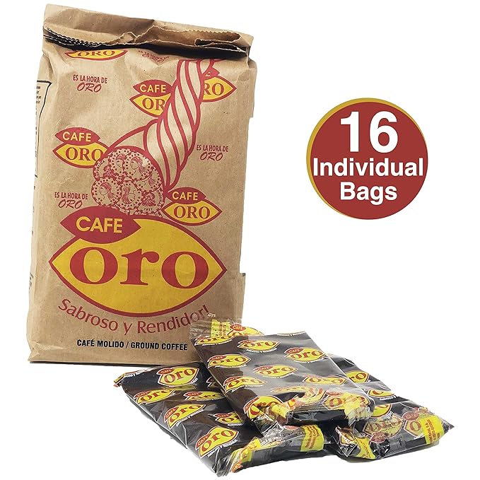 Café Oro Molido: Café Oro Smooth Blend | Sabroso Y Rendidor Golden Coffee From Honduras | 16 Individual Bags Total Of 1 ounce each | Guaranteed Best Coffee 100% Customer Satisfaction (12 PACK)