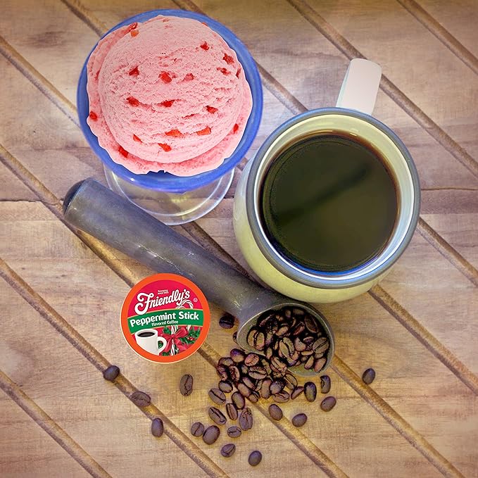 Friendly's Peppermint Flavored Coffee Pods for Keurig K Cup Brewers Peppermint Stick 40 Count (Pack of 1)