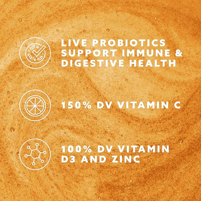 Suja Organic Ginger Turmeric/Reishi/Probiotics/Acerola Cherry to Support Immune Health 100% DV Vitamin D3 &amp Zinc &amp 150% Vitamin C Vitamin D Shot with Zinc 20 Count