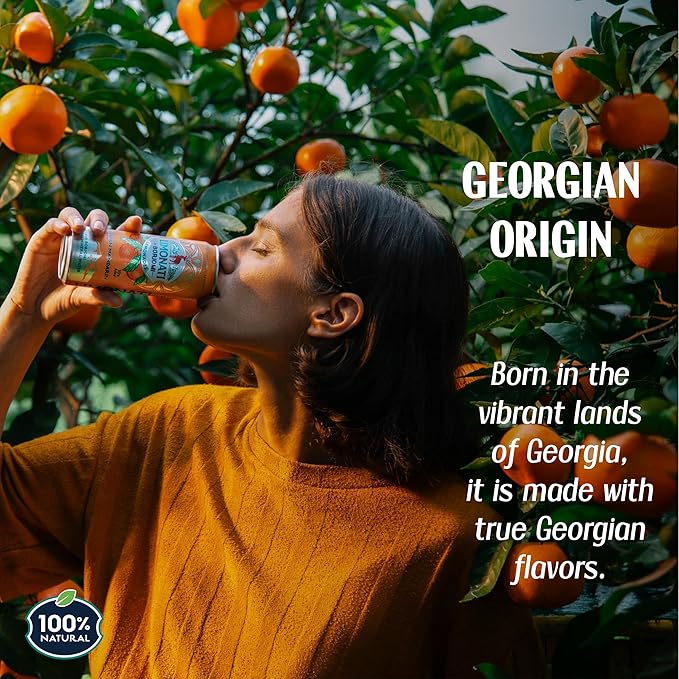 Limonati by Borjomi Adjarian Mandarin Lemonade with Natural Fruit Juice and Borjomi Natural Mineral Water 11.15 fl oz (12 Cans)