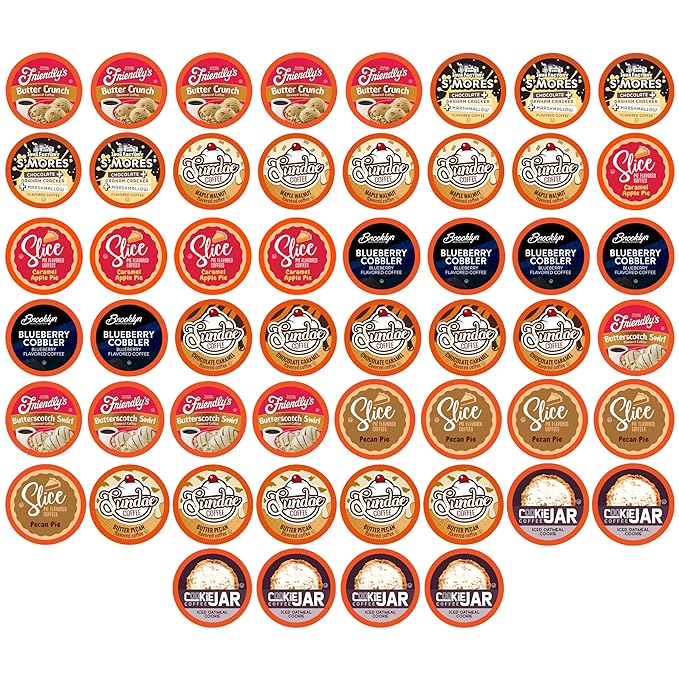 Two Rivers Coffee Dessert Coffee Pods Sampler Compatible with K Cup Brewers Including 2.0 Flavored Single Serve Variety Pack 52 Count