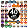 Perfect Samplers Dark Roast Coffee Pod Variety Pack - Pack for Keurig K Cups Coffee Makers Bold 40 Count