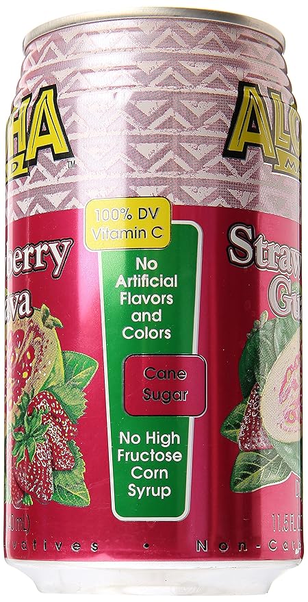 Aloha Maid Natural Strawberry Guava 11.5 Fluid Ounce Pack of 6