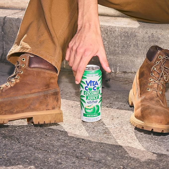Vita Coco Coconut Juice Original with Pulp | Big Bold Coconut Taste | Natural Electrolytes | Sweet Refreshing Hydration | 16.9 oz can (Pack of 12)