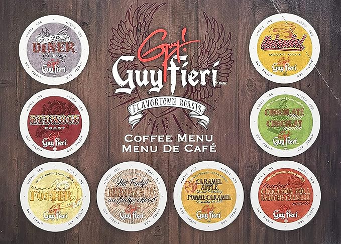 Guy Fieri Flavortown Roasts Coffee Pods West Coast Roast Bold Dark Roast Coffee Single Serve Coffee Cups for Keurig K Cup Brewers 24 Count (Pack of 3)
