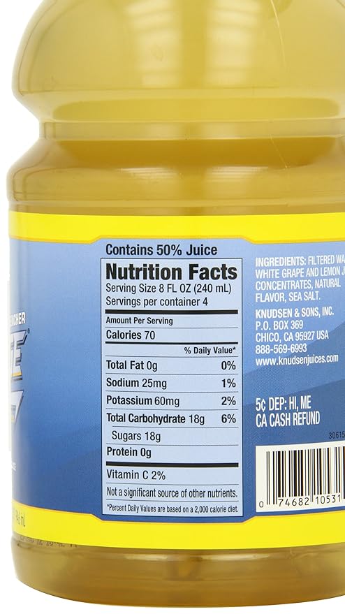 R.W. Knudsen Family Recharge Lemon Flavored Sports Beverage Mix 32 Ounce (Pack of 12)