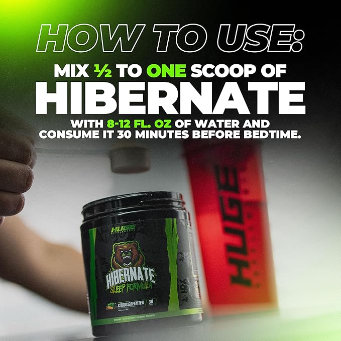 Hibernate Sleep Supplement Complete &amp Optimally Dosed Sleep Recovery Formula Relax &amp Unwind Includes GABA Valerian Root Melatonin 5-HTP &amp More (30 Servings) (Citrus Green Tea)