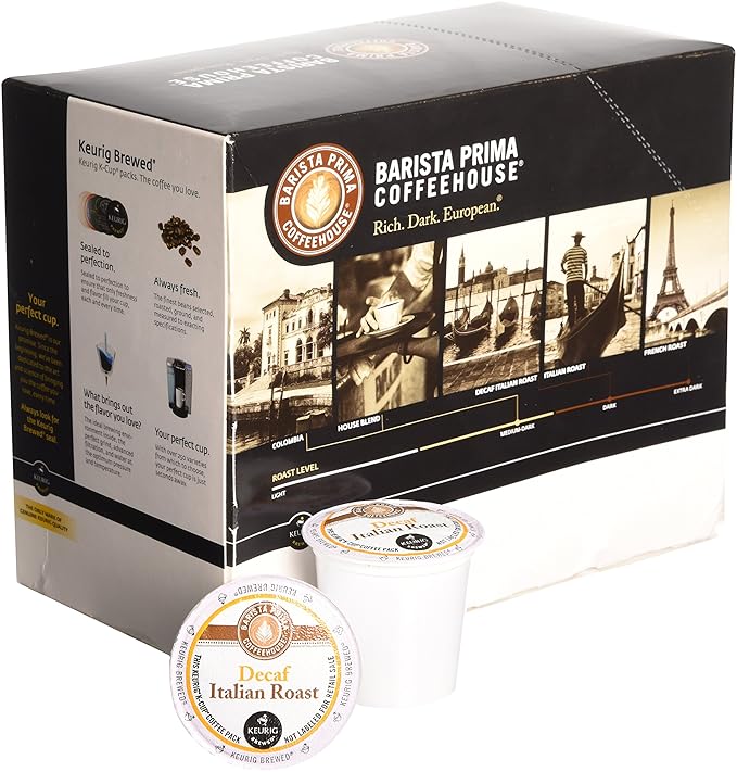 Barista Prima Coffee DECAF ITALIAN (1 Box of 24 K-Cups)