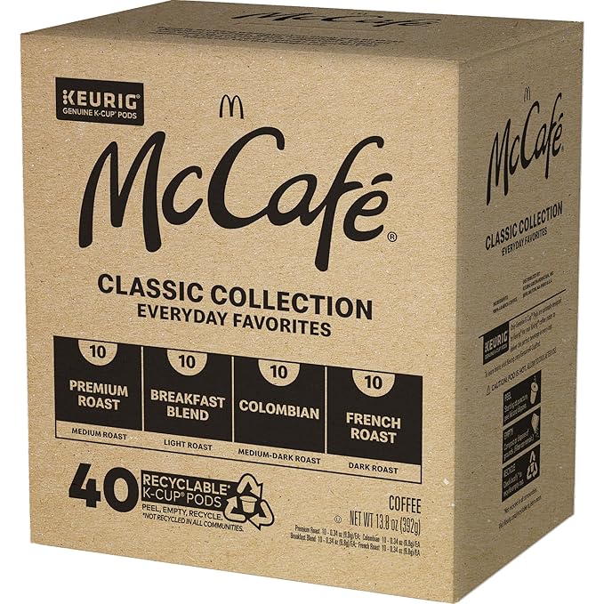 McCafe Classic Collection Single-Serve Coffee K-Cup Pods Classic Collection Variety Pack 40 Count