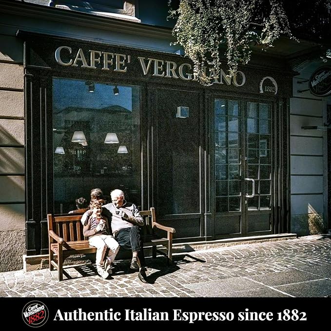 Caffe' Vergnano Whole Bean Coffee Bundle - Antica Bottega Beans 1000g bag &amp Cremoso Espresso Original Line Machine Compatible Capsules (50 Pack)