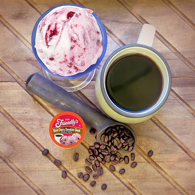 Friendly's Coffee Pods Cherry Chocolate Ice Cream Flavored for Keurig K Cup Brewers Black Cherry Chocolate Chunk 40 Count (Pack of 1)