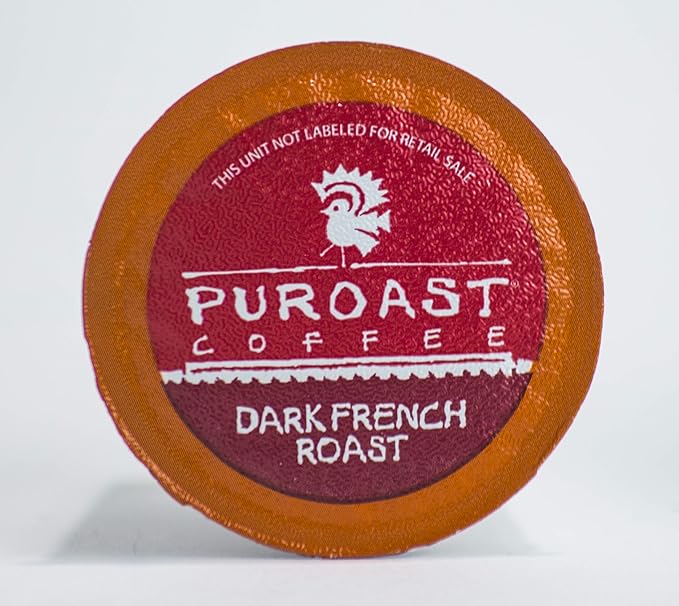Puroast Low Acid Coffee| French Single Serve Pods | Dark Roast | High Antioxidants &amp High pH |No Bitter Aftertaste | Reduced Heartburn &amp GERD Friendly | 72 Count - Compatible with Keurig Brewe