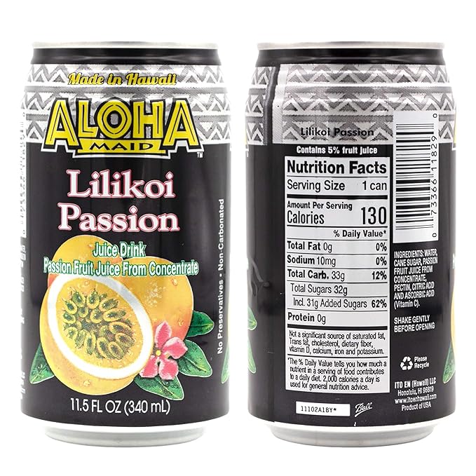 Aloha Maid Drinks Variety All Flavors 1 Can per Flavor Total 10 Cans