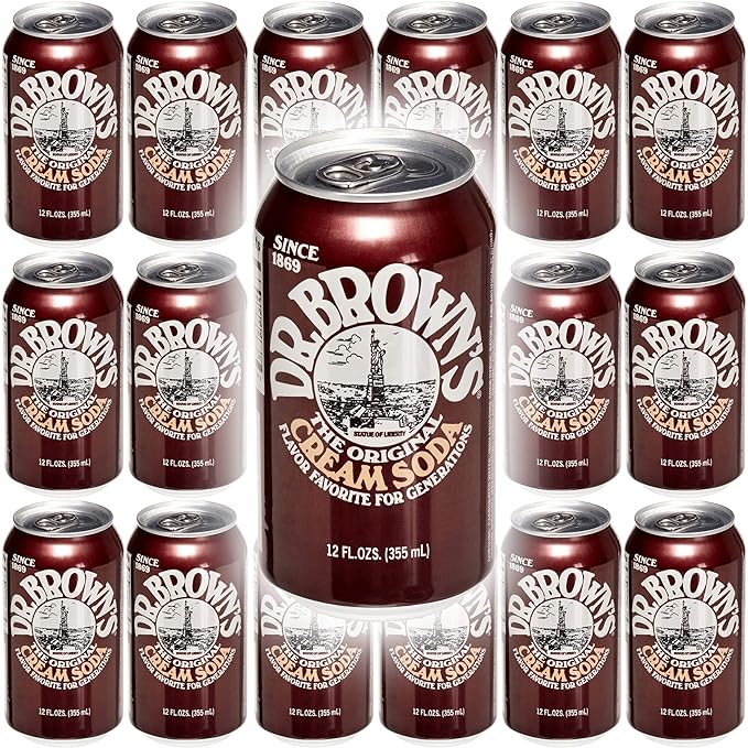 Dr. Browns Soda Cream Soda 12 oz can (Pack of 18 Total 216 Oz)