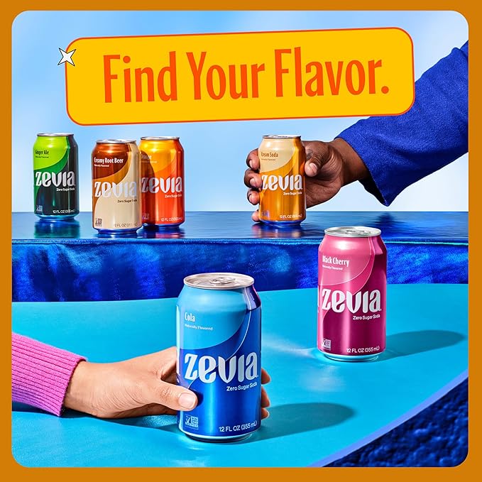Zevia Zero Calorie Soda Orange 12 Ounce Cans (Pack of 20)