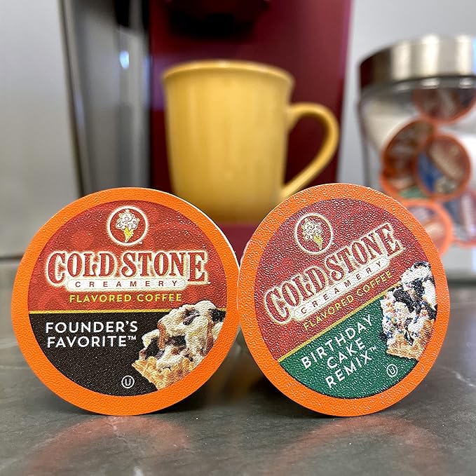 Cold Stone Creamery Beverages Coffee Pods Compatible with K Cup Brewers Including 2.0 - Ice Cream Flavored Assorted Variety Pack 40 Count