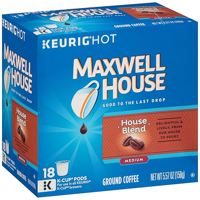 Maxwell House House Blend Keurig K Cup Coffee Pods (18 Count)