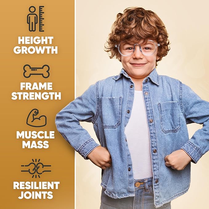 Height Growth Increase Vitamin Gummies Calcium Magnesium Zinc Ashwagandha Glucosamine Grow Tall Supplement Multivitamin for Kids Teens Adults