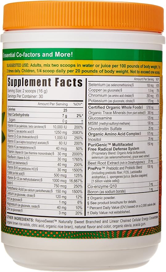 Youngevity Beyond Tangy Tangerine 2.0 Citrus Peach Fusion Multi-Vitamin &amp Mineral Complex - Made with Natural &amp Whole Foods | 8000 ORAC (3 Canisters)