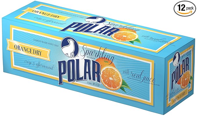 Polar Beverages Dry Juice Orange 12 Fluid Ounce (Pack of 12)