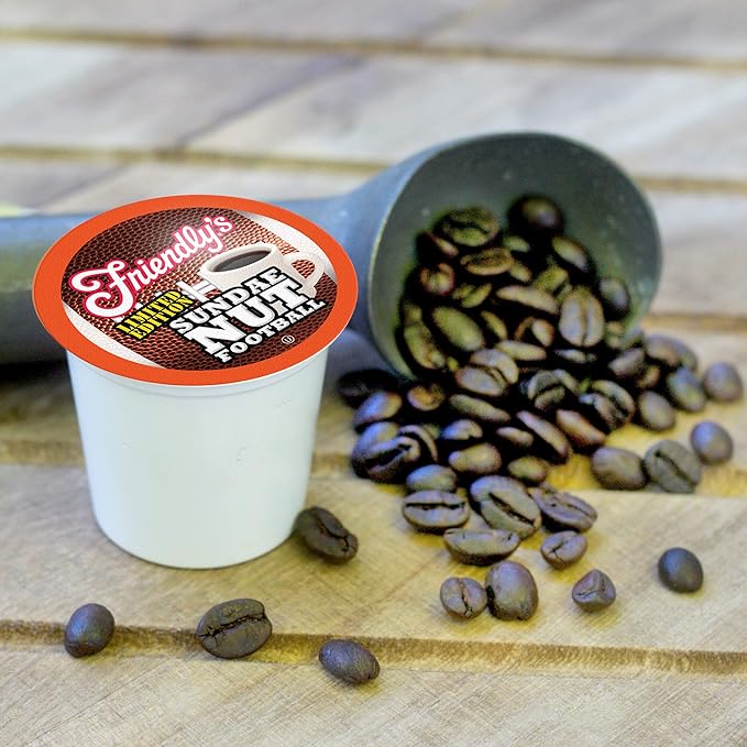 Friendly's Flavored Coffee Pods Coffee for Keurig K-Cup Brewers Sundae Nut Football 40 Count