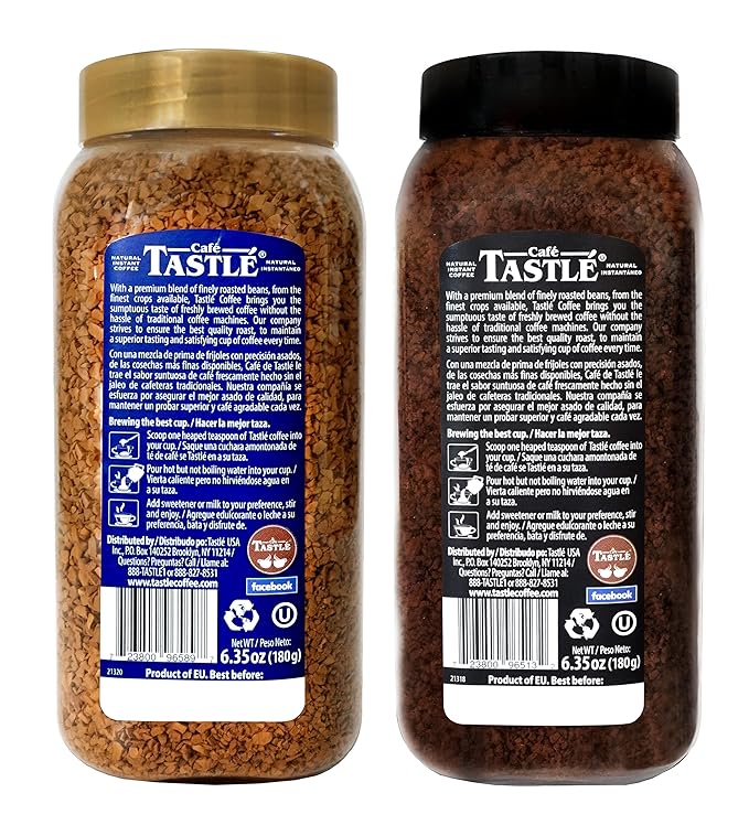 Café Tastlé Supremo Blend &amp Solo Delight 6.35 Ounce Instant Coffee Variety Pack of 2