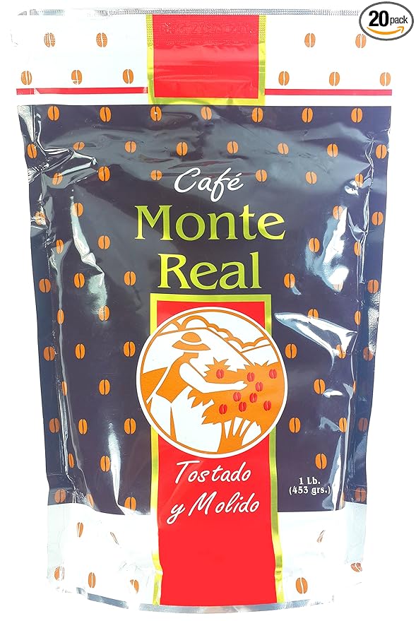 Monte Real Ground Dominican Coffee 20 Bags/Pounds Pack