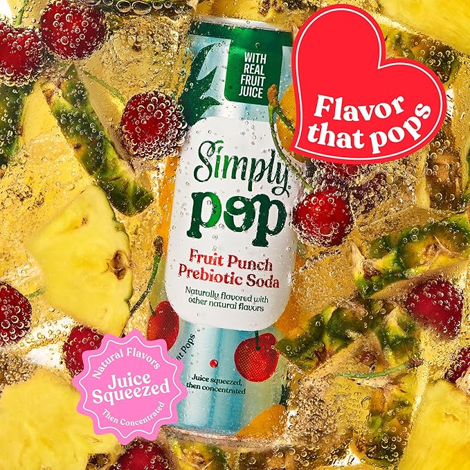 Simply POP Prebiotic Soda Variety Pack Cans 12 fl oz 12 Pack